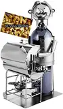 BRUBAKER Weinflaschenhalter Barbecue - Metall Skulptur BBQ Grillmeister - Silber Flaschenhalter - Geschenk zum Grillen Grillparty - Deko Flaschenständer Weingeschenk mit Geschenkkarte