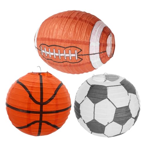 Alasum 3pcs Fußball -laternen Sport Thematische Partydekorationen Hängende Papierlaternen Und Mittelstücke Für Fußballbasketballveranstaltungen Geburtstag Bankette