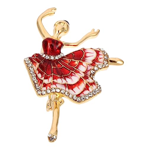 COLLBATH 1 Stück Mädchen Brosche Elegante Strass Brosche Ballett Mädchen Brustnadel Brosche Aus Zinklegierung Strass Ballett Brosche Kleidungszubehör Brosche Für Mädchen