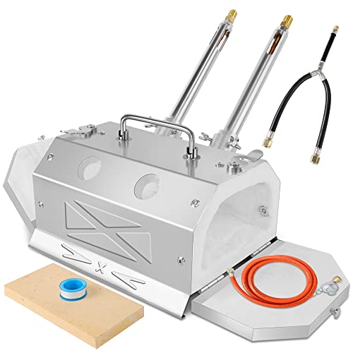 lormuzi GY200 Propan-Schmiedeofen-Set, Doppelbrenner, Edelstahl, tragbarer Schmelzofen, Künstler, Hobby, Messerbau, Werkzeugbau, Hufschmied, Schmied