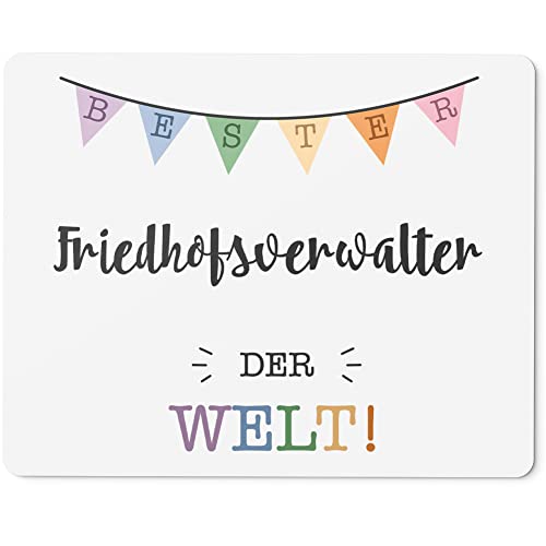 JUNIWORDS Mauspad Mousepad, Bester Friedhofsverwalter der Welt (5700186)