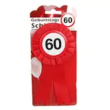 TOP TEN Geburtstags - Schleife 60 Button inkl. Sicherheitsnadel Abzeichen zum anstecken oder Dekoration Party