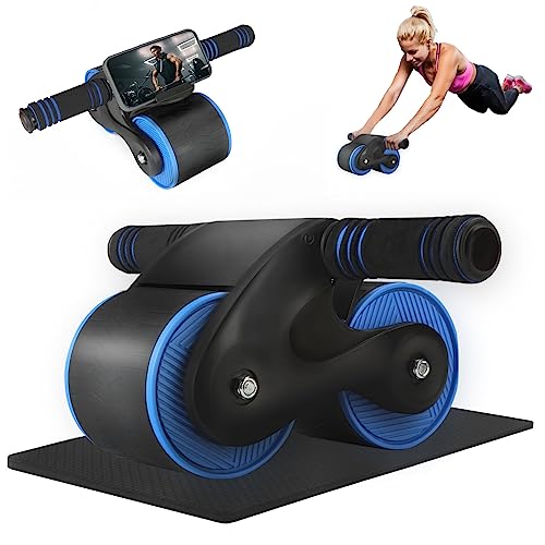 Ab Bauchroller mit Handyhalter und Rückholfeder, Fitness, Bauchmuskeltrainer, Bauchtrainer, Fitnessgeräte für Zuhause, perfekte Wahl für Fitnessübungen auf Reisen zu Hause