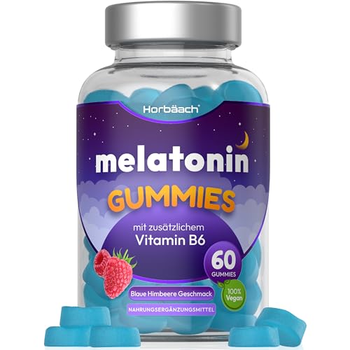 Melatonin Gummies 0, 5mg | 60 Gummibärchen | mit Vitamin B6 | Ergänzung zum Schlaf | von Horbaach