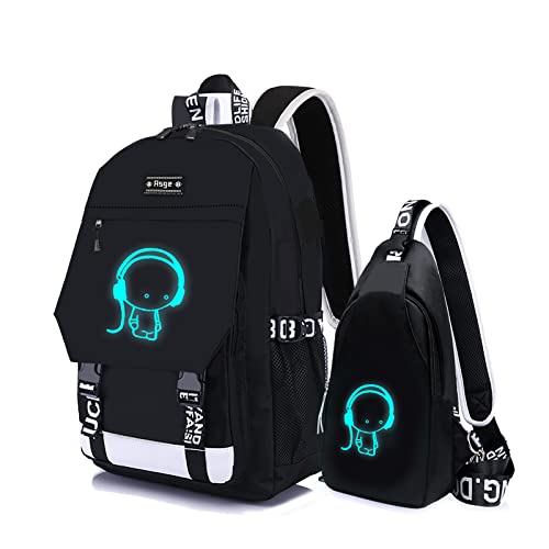 Asge Schulrucksack Jungen Teenager Nylon Groß Schultaschen Mädchen Ranzen Kinder Rucksäcke Druck Schulranzen für 8-16 Jahre School Bags for Boys Wasserdicht Schulranzen