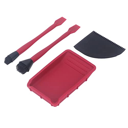 Das Komplette Silikonkleber-Set, 4-teilig, 2 Pinsel, 1 Kamm und 1 Tablett, Silikonkleber-Applikator-Set, Doppelkopfbürste, Silikonkleber-Set, Einheitliches Silikonkleber-Set für