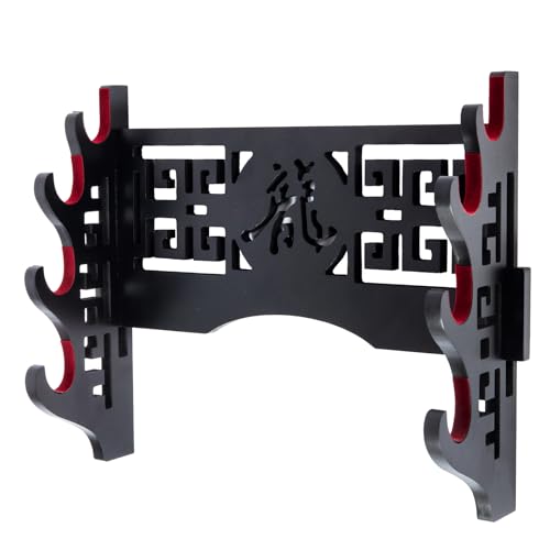 Ljxquisite Schwerthalter Katana Wandhalterung Samurai Schwert Display Rack Wand Wakizashi Tanto Wandaufhänger Schwert Rack Schwert Stand Display (Dragon 4-Tier)