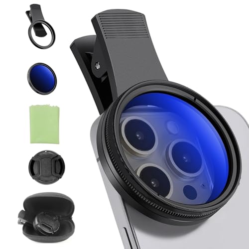 52 mm CPL Filter, Universell Handykamera CPL Filter Objektivset, Polarisationsfilter für Handykamera mit Gewinde Clip, Clip-On Polfilter Kompatibel mit iPhone, Samsung, Android Smartphones