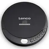 Lenco CD-Player CD-200 Discman mit LCD-Display - Batterie- und Netzfunktion - Hörbuchfunktion - Inklusive Stereo-Kopfhörer, H USB-Ladekabel Schwarz, mit Anti-Schock