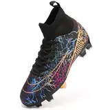 PiDaGlobal Kinder Fußballschuhe Jungen Mädchen Sportliche Fussballschuhe Indoor Outdoor Athletics Professionelle Trainingsschuhe 36EU Schwarz