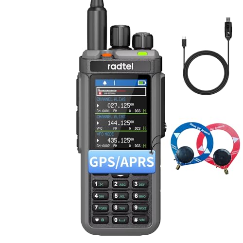 Radtel RT-880G GPS APRS 10w Amateurfunk Walkie Talkie Tragbares CB-Radio 1024 Kanäle HF SSB Rx mit Cross-Band-Repeater, 2,4-Zoll-Farbdisplay mit Programmierkabel SW/MW-Antenne