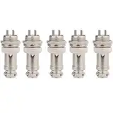 CLDIY GX16 2 Pins Panel Metallmontage Rund Metall Aviation Stecker Adapter Männlich Weiblich Steckdose (5 Stücke)