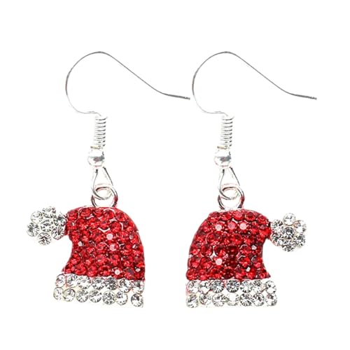 Ohrringe Weihnachten, Weihnachtsohrringe Damen Weihnachtshutform Christmas Earrings Niedlich Weihnachtsschmuck Weihnachts Ohrringe, für Damen Mädchen Weihnachts Neujahrs Styling Accessoires