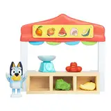 BlueY Mini-Spielsets Bauernmarkt-Spielset . Enthält Bingo-Figur mit beweglichen Gelenken, Einkaufstasche und Zubehör . Mit Spielgeld
