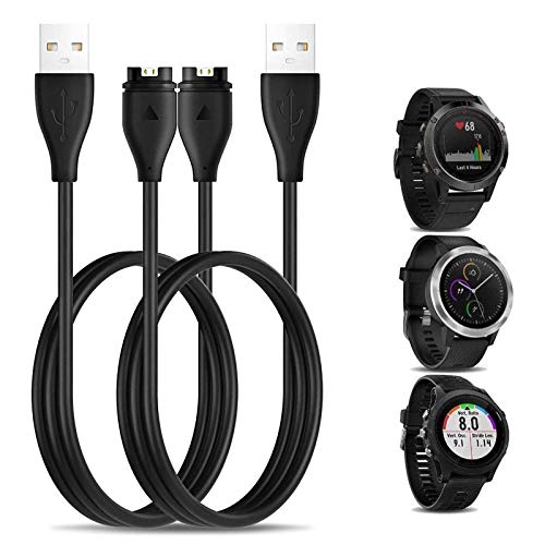 CAVN 2-Stück 3.3ft Ladekabel Kompatibel mit Garmin Vivoactive 5 4S 4 3/Fenix 7 7S 7X 6 6S 6X 5 5S Pro/Venu 3 3S 2 2S 2 Plus Sq/Forerunner 55 45 45S/Instinct, USB Daten Sync Ersatz Datenkabel