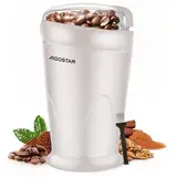 Aigostar Bella - Elektrische Kaffemühle und Gewürzmühle, Kaffeebohnenmühle Elektrisch für Getreide, Gewürze und Nüsse, 60g, 150W, Milchig Weiß