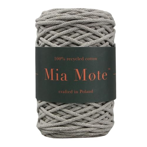 Mia Mote Thinny Line Makramee garn Natürliche Baumwollkordel 100% Wiederverwertung Baumwollgarn DIY makramee Vorhang Kordel Weben Stricken Boho deko Muttertagsgeschenk 3mm flaxy River 100m