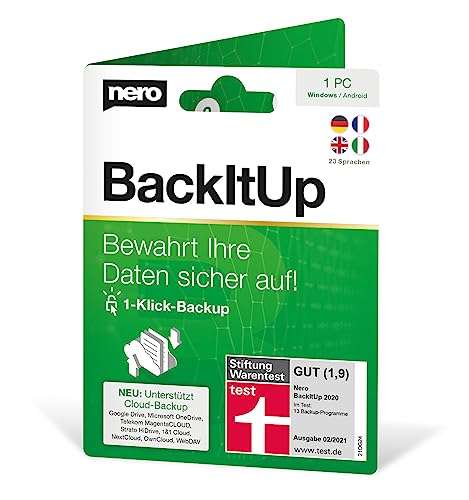 Nero Testsieger Datensicherung Software - Backup erstellen, Auto-Backup, Cloud-Sicherung, Datenrettung, Recovery, vollautomatisierte Sicherungen | Unlimitierte Lizenz | 1 PC | Windows 11/10/8/7