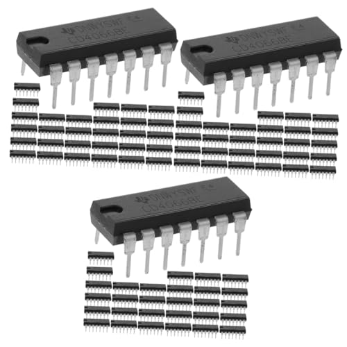 OKUMEYR 90 Stk IC-Chip Serienlogik-IC Logikgatter Kondensatorsatz Analogschalter Kondensatoren elektronik bauteile circuit Schaltkreis-IC Dip-14-Logikchip Breadboard-freundliches IC Black