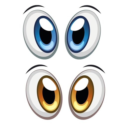 Augen-Aufkleber (2-Paare) – Wasserdichte & UV-Beständige Deko-Augen für Roboter-Mäher, Saugroboter, Auto & Haushaltsgeräte – Selbstklebende Lustige Sticker für Innen & Außen – Kreative Persönlichkeits