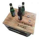 SESUA Bierkistensitz Bierkasten Sitz Aufsatz SIT DOWN Relax aus massivem Mangoholz 41x30x2cm