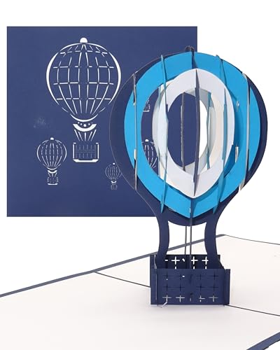 Pop Up Karte Heißluftballonfahrt - 3D Ballonflugkarten zu Hochzeit & Geburtstag - Ballonkarten als Geburtstagskarte, Hochzeitskarte, Geschenk & Geschenkverpackung, Glückwunschkarte & Gutschein