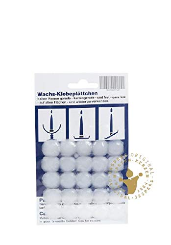 Haftplättchen, Wachsklebeplättchen Weiß, 24 Stück, Premium Kerzen von Jaspers Kerzen