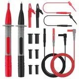 Aideepen Multimeter Messleitungen Set, 8 Stücke Multimeter Kabel Krokodilklemmen Prüfspitzen Prüfhaken Messleitung Bananenstecker Kabel für Multimeter Strommesszange