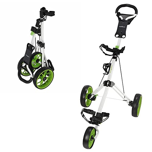 Caddymatic Golf PRO LITE 3-Rad Golf-Trolley Weiss/GRÜN