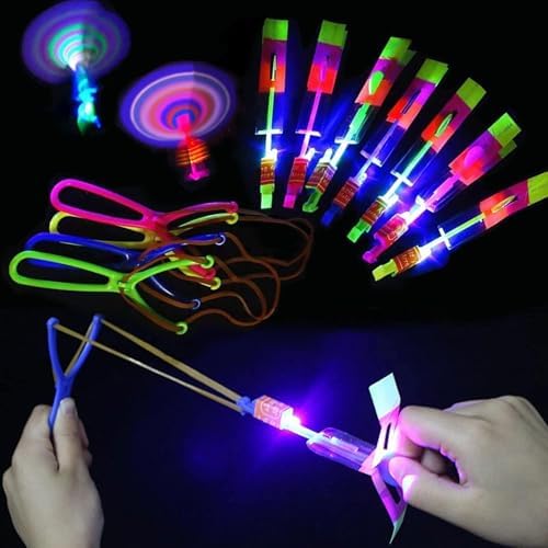 Sunshine smile Propeller Spielzeug Kinder,15 Pcs Leucht Schleuder,Leucht Schleuder,LED Propeller Spielzeug,Leucht Propeller,LED Schleuder,LED Flieger für Kinder,Schleuder LED,Schleuder Rakete