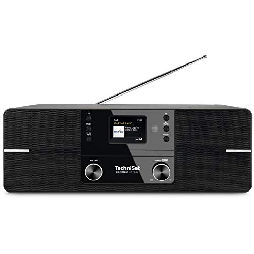 TechniSat DIGITRADIO 371 CD BT - Stereo Digitalradio (DAB+, UKW, CD-Player, Bluetooth, Farbdisplay, USB, AUX, Kopfhöreranschluss, Kompaktanlage, Wecker, 10 Watt, Fernbedienung) schwarz/silber