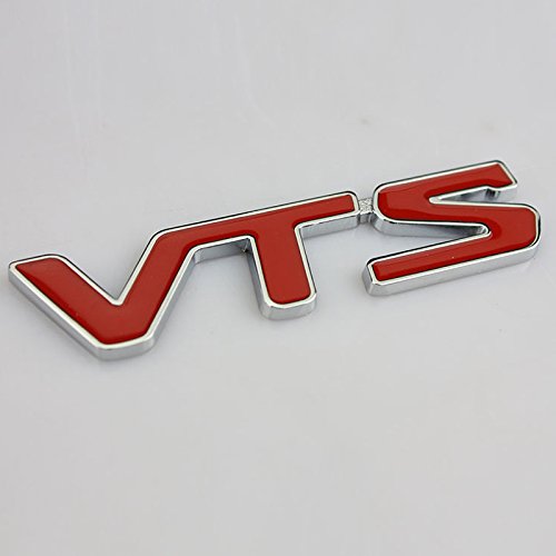 Dsycar 1 Stücke 3D Metall VTS Auto Seiten Kotflügel Hinten Trunk Emblem Abzeichen Aufkleber Decals für Citroen C2 C3 C4 C5 C6 VTS Sport Modifizierte Dekorative Zubehör (rot)
