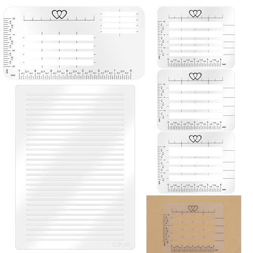 5 Stück Tagebuch Schablone Linierte Geradlinige Schablonen Umschläge Linie Stencil Führungslinien Linien Mit Maßstab Strichzeichnungen für Kartenpapier Journalbeschriftung Schreiben