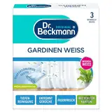 Dr. Beckmann Gardinen Weiß | Gardinenweiß für strahlende Vorhänge | mit effektiver Intensiv-Weiß-Formel | 3x 40g