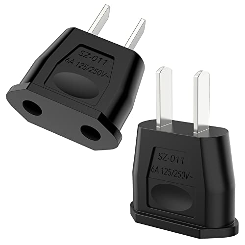 VIEVRE 2 Stück Reiseadapter,EU Adapter, USA Stecker,Reisestecker,Deutschland auf US-Steckeradapter,Europa/US/China/Japan/Kanada/Mexiko Universaladapter