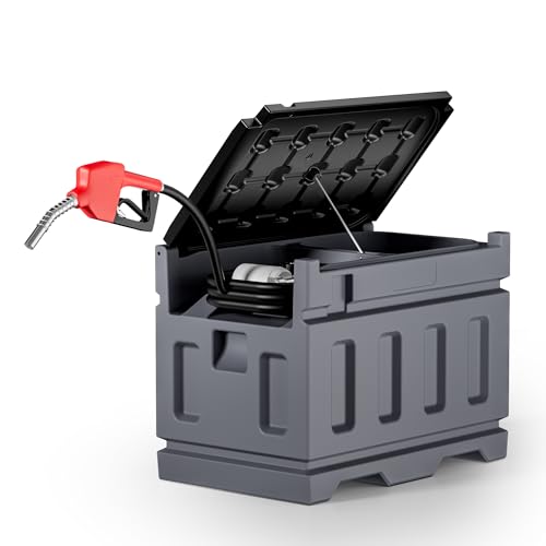 Wiltec mobile Tankanlage 180 l mit 12 V Pumpe, Kraftstoffbehälter für Dieselkraftstoff, tragbare Dieseltankanlage für flexibles Tanken