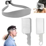 3 Stück Haarschneide Schablone Herren, 2 Stück Fade Comb+1 Stück Verstellbare Haarschneide Anleitung, Haarschneidekamm, Gebogenes Silikon Haarschnittband Haare für Selbst Haarschnitte