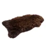 HOME LAMB Lammfell Braun 110-120 cm - Weich Schaffell Echt - Natürliche Teppich Wohnzimmer - Flauschig Deko Fell Schlafzimmer - Naturfell