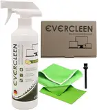 EVERCLEEN Made in Germany Screen Cleaner Pro Bildschirmreiniger 500ml + Mikrofasertuch. Umweltschonender Veganer Reiniger für TV, PC, Laptop, Tablet, Displays, Brillen & Smartphone