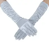 Lange Handschuhe Damen, Party Hochzeit Braut Handschuhe, 1 Paar Handschuhe Elegant Damen Satin Classic Abendhandschuhe Classic Opera Party Halloween Karneval Kostüm 1920er Handschuhe, Opernhandschuhe