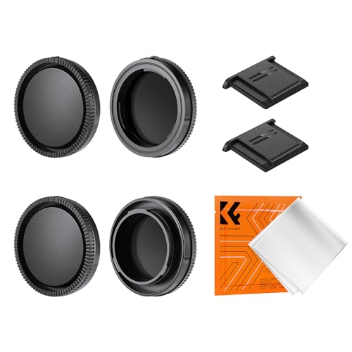 K&F Concept Gehäusedeckel + Objektivdeckel (hinten) für Sony E Mount Mirrorless Kameras, für Sony ZVE10 II A6700,A6600,A6500,A6400,A6300,A6100,A6000,A5100, A7C,A7CR,A7C II,A7,A7S,A7R