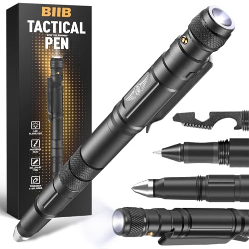 BIIB Geschenke für Männer, Multitool Pen mit LED Gadgets für Männer, Geschenke für Papa, Geburtstagsgeschenk für Männer, Männergeschenke, Papa Geschenk, Jahrestag Geschenk für Ihn