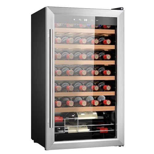 Cecotec Vinoteca 34 Flaschen Bolero Grandsommelier 34030 Edelstahl Kompressor, 80 l, Kompressorkühlung, Temperatur einstellbar von 5 bis 18 °C, Touch-Steuerung, Display, LED innen.