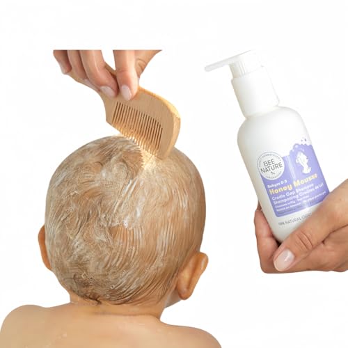 Bee Nature - Baby Shampoo Bio - Milchschorf Behandlung - Tränenfrei - 99% Natürlich - Honig Mousse - Geeignet für Neugeborene und Kinder mit Trockener, Empfindlicher Kopfhaut - 200ml