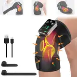 Vicloon Kabelloses Knie Massagegerät, Kniemassagegerät mit Wärme und Vibration, 3 einstellbare Intensität und Temperatur, 3 in 1 Einstellbare Größe Beheizte Knieschoner für Schulter Ellenbogen Knie