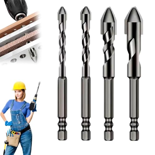 Intentionalk Drill Bits,High-Strength Eccentric Twist Drill Bit,Multi-Functional Super-Hard Bevel Head Eccentric Drill Bit,Masonry Drill Bit,Ultimate Drill Bits for Tile Concrete Brick Glass Plastic W