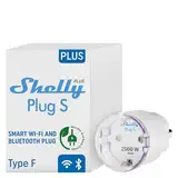 Shelly Plus Plug S - Intelligente Steckdose Funktioniert mit Alexa & Google Home, programmierbare Steckdose mit Sprachsteuerung, Bluetooth und Wi-Fi-Gerät zur Automatisierung von Geräten Strommessung