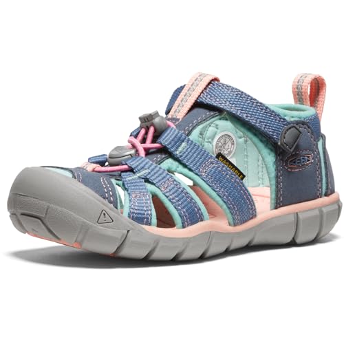 KEEN Unisex Kinder Seacamp 2 Cnx Sandalen, Flint Stone Ocean Wave, 36 EU