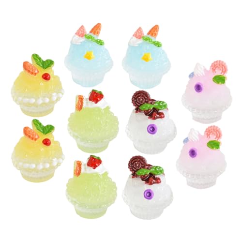 COMNESTBI 10Stücke Eisbecher Dekoration Teiliges Gemischte Farben für Puppenhaus und Mikrolandschaften Lebensmittelechte Eisdesserts zur Kreativen Gestaltung von Szenen