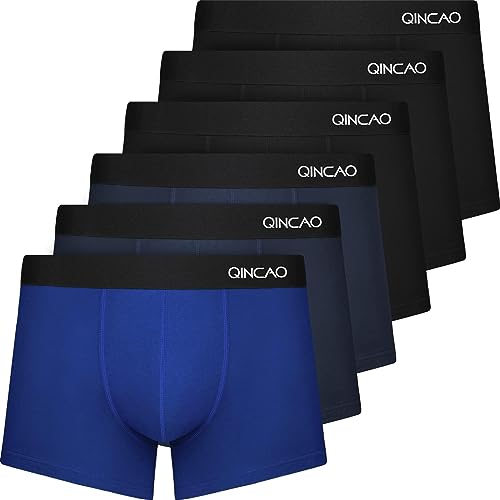 QINCAO Boxershorts Herren 6er Pack Ohne Kratzenden Zettel Männer Unterwäsche Baumwolle(XL)